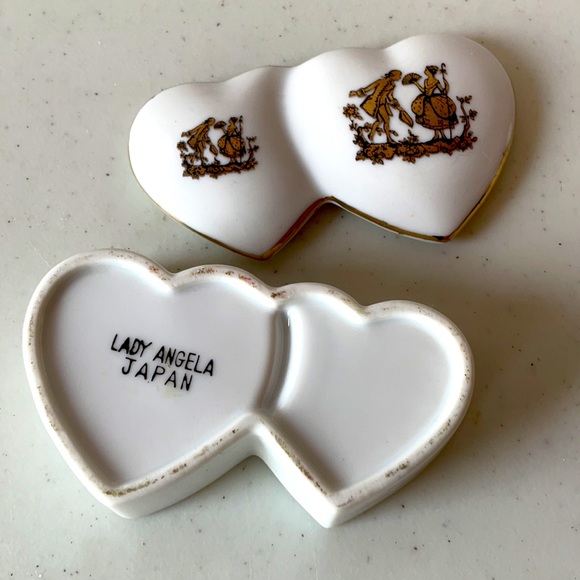 Vintage Trinket Box LADY ANGELA PORCELAIN Jewelry Ring Holder Gift - Picture 5 of 5